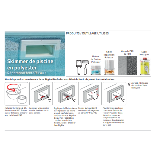 Skimmer de piscine en polyester